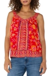 Liverpool Los Angeles Floral Sleeveless Top In Red