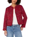 Liverpool Los Angeles Fray Edge Collarless Jacket In Red