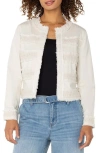 Liverpool Los Angeles Frayed & Lace Jacket In Bone