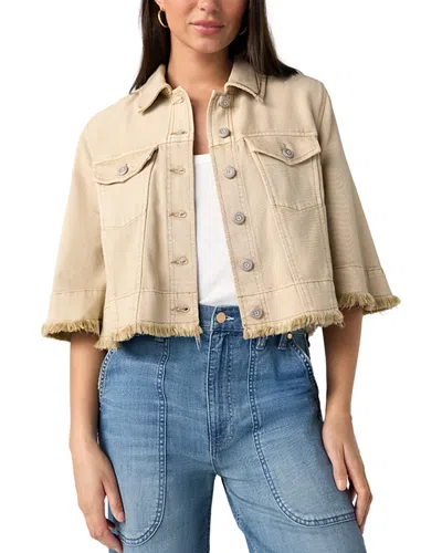 Liverpool Los Angeles Frayed Flounce Jacket In Neutral