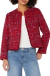 Liverpool Los Angeles Fray Edge Collarless Jacket In Red