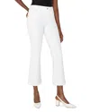 Liverpool Los Angeles Gia Glider Frayed Pull-on Crop Flare Jeans In Bright White Paisley