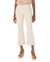 Liverpool Los Angeles Gia Glider Stripe Raw Hem Crop Flare Pull-on Pants In Cappucino Stripe