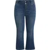 Liverpool Los Angeles Gia Glider Exposed Button Crop Flare Jeans In Blue