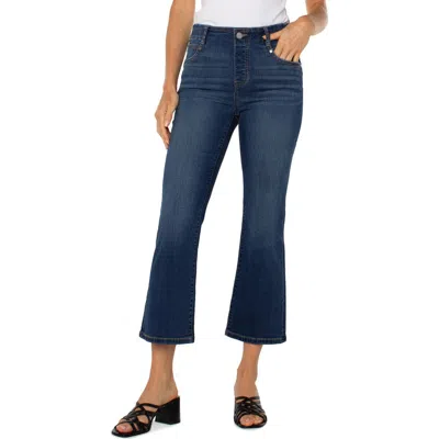Liverpool Los Angeles Gia Glider Frayed Pull-on Crop Flare Jeans In Bonelli