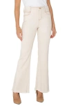 Liverpool Los Angeles Gia Glider Frayed Pull-on Flare Jeans In Seaside Dunes