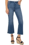 Shop Liverpool Los Angeles Gia Glider Frayed Side Stripe Pull-on Crop Flare Jeans In Tacoma