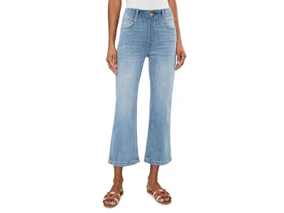 Liverpool Los Angeles Gia Glider Pull-on Mid-rise Crop Flare Jeans With Tulip Back Slit 25.5in Inseam Women's Jeans Bryce  In Blue