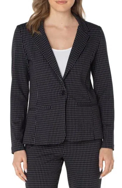 Liverpool Los Angeles Grid Fitted Blazer In Black/white Grid