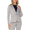 Liverpool Los Angeles Women's Check Fitted Notch-collar Blazer In Navy Taupe Grid