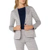 Liverpool Los Angeles Grid Fitted Knit Blazer In Navy Taupe Grid