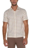 LIVERPOOL LOS ANGELES GRID PRINT SHORT SLEEVE BUTTON-UP SHIRT