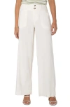 Liverpool Los Angeles Petite Hannah Utility-detail Flare-leg Pants In Whipped Cream