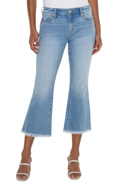 Liverpool Los Angeles Hannah Frayed Crop Flare Jeans In Fawnskin