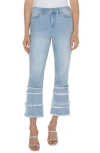 LIVERPOOL LOS ANGELES HANNAH FRAYED TIERED CROP FLARE JEANS