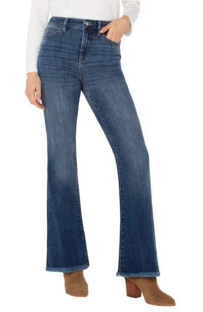 Liverpool Los Angeles Hannah High Waist Fray Hem Flare Jeans In Multi