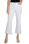 Liverpool Los Angeles Gia Glider Frayed Pull-on Crop Flare Jeans In Bright White