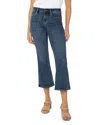 Liverpool Los Angeles Hannah Velvet Trim Raw Hem Crop Flare Jeans In Bolsa Chica
