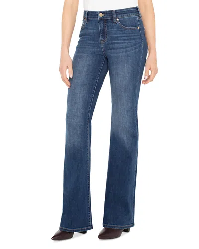 Liverpool Los Angeles Lucy Jeans Women Blue Denim Mid Rise Bootcut Leg Gbo538