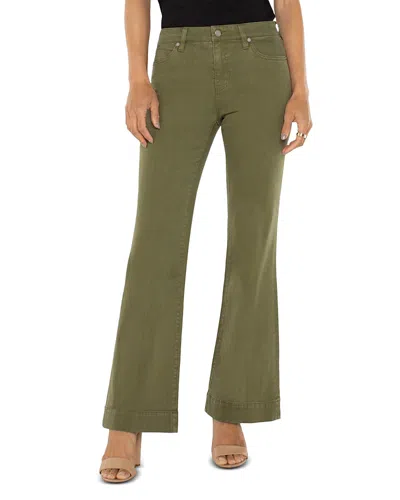Liverpool Los Angeles Hannah Mid Rise Flare Leg Jeans In Spanish Olive