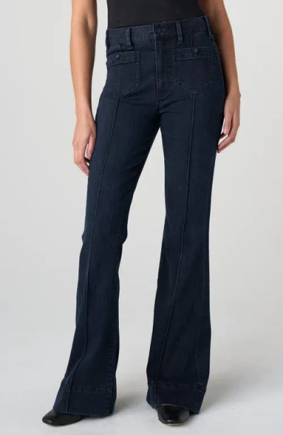 Liverpool Los Angeles Hannah Patch Pocket Pintuck Flare Jeans In Blue