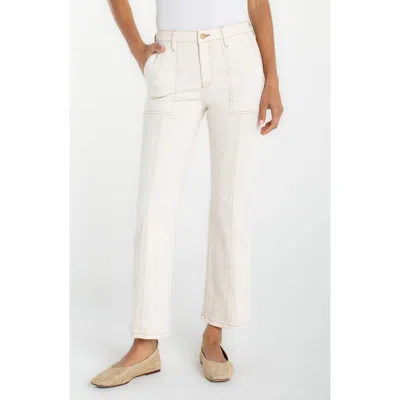 Liverpool Los Angeles Hannah Seamed Ankle Flare Utility Jeans In White