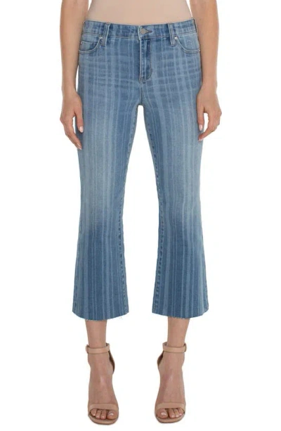 Liverpool Los Angeles Hannah Stripe Raw Hem Crop Flare Jeans In Bayard Stripe