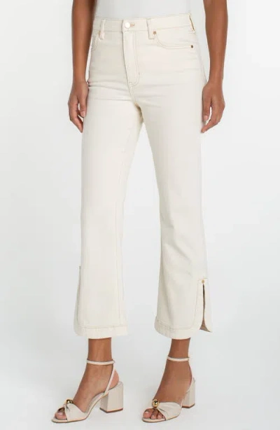 Liverpool Los Angeles Hannah High Rise Crop Flare Leg Jeans With Tulip Hem In Desert Dunes In White