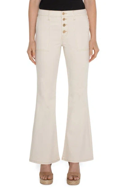 Liverpool Los Angeles Hannah Utility Flare Jeans In Seaside Dune