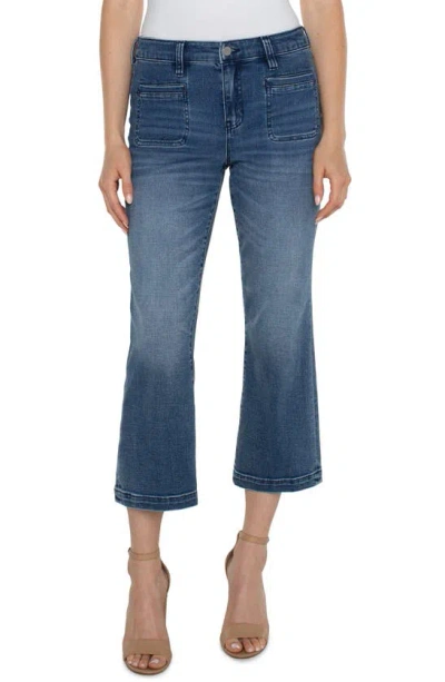 Liverpool Los Angeles Hannah Welt Pocket Crop Flare Jeans In Greenbrier