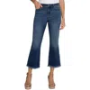 Liverpool Los Angeles Hannah Velvet Trim Raw Hem Crop Flare Jeans In Multi