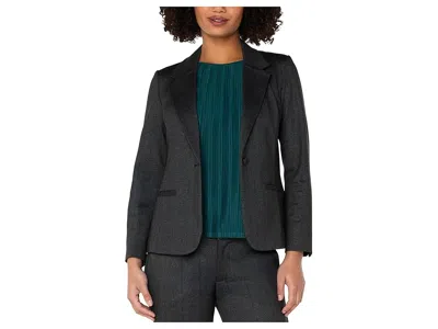 Liverpool Los Angeles Herringbone Ponte Knit Fitted Blazer