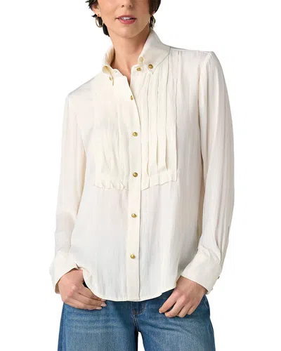 Liverpool Los Angeles High Collar Tuxedo Shirt In White
