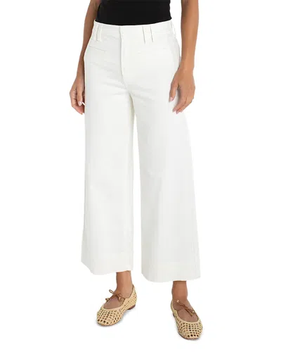 Liverpool Los Angeles High Rise Crop Wide Leg Jeans In Whipped Cream In White