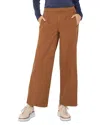 Liverpool Los Angeles Elastic Back High Waist Wide Leg Twill Pants In Brown