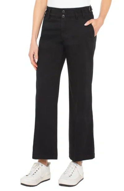 Liverpool Los Angeles High Waist Ankle Wide Leg Pants In Black
