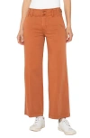 Liverpool Los Angeles High Waist Ankle Wide Leg Pants In Orange