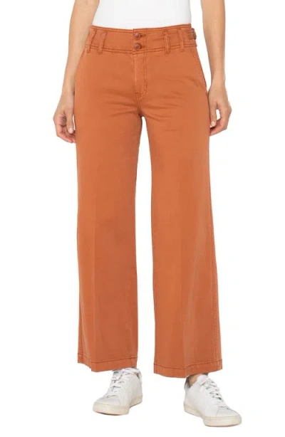 Liverpool Los Angeles High Waist Ankle Wide Leg Pants In Orange
