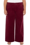 Liverpool Los Angeles High Waist Wide Leg Utility Corduroy Pants In Animal Print