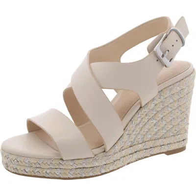 Liverpool Los Angeles Hills Womens Leather Slip On Wedge Sandals In White