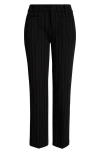 Liverpool Los Angeles Holly Stripe Welt Pocket Straight Leg Pants In Black