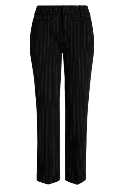 Liverpool Los Angeles Holly Stripe Welt Pocket Straight Leg Pants In Black