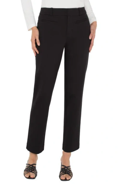 Liverpool Los Angeles Holly Welt Pocket Ankle Straight Leg Ponte Pants In Black