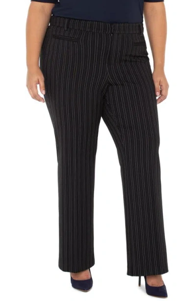 Liverpool Los Angeles Holly Welt Pocket Stripe Jacquard Straight Leg Pants In Black