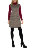Liverpool Los Angeles Houndstooth Sleeveless Sheath Minidress In Black Tan Houndstooth