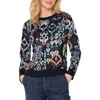 Liverpool Los Angeles Ikat Jacquard Crewneck Sweater In Multi