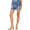 Liverpool Los Angeles Ikat Print Pull-on Shorts In Blue
