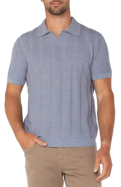 LIVERPOOL LOS ANGELES LIVERPOOL LOS ANGELES JOHNNY COLLAR SHORT SLEEVE COTTON BLEND POLO SWEATER