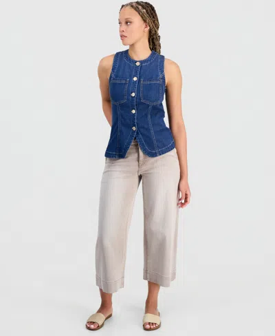 Liverpool Los Angeles Women's Weekender Cropped Wide Leg Jeans In Gray