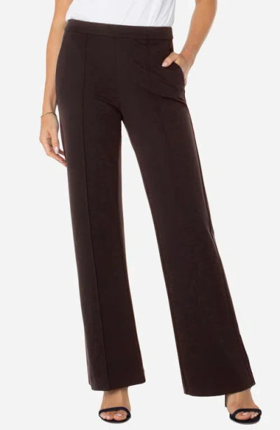 Liverpool Los Angeles Kayla Wide Leg Pull-on Trousers In Brown
